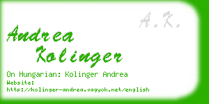 andrea kolinger business card